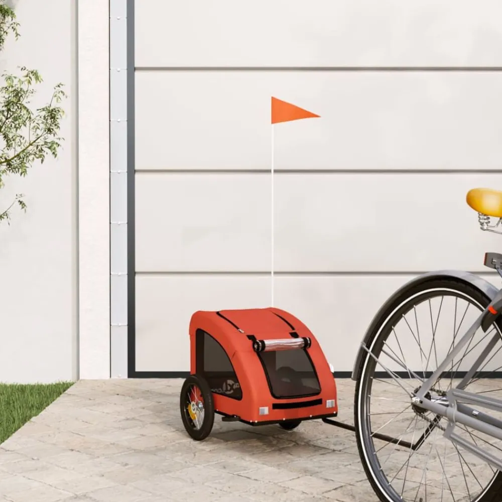 Huisdierbenodigdheden*vidaXL Hondenfietstrailer oxford stof en ijzer Oranje