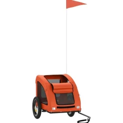 Huisdierbenodigdheden*vidaXL Hondenfietstrailer oxford stof en ijzer Oranje