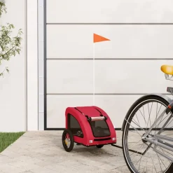 Huisdierbenodigdheden*vidaXL Hondenfietstrailer oxford stof en ijzer Rood