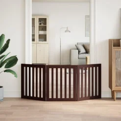 Huisdierbenodigdheden*vidaXL Hondenhek inklapbaar 3 panelen 150 cm populierenhout Bruin