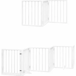 Hondenhek inklapbaar met deur 9 panelen 450 cm populierhout><noscript><img width=