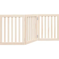 Huisdierbenodigdheden*vidaXL Hondenhek opvouwbaar 3 panelen 150 cm populierenhout Naturel