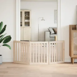 Huisdierbenodigdheden*vidaXL Hondenhek opvouwbaar 3 panelen 150 cm populierenhout Naturel