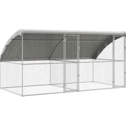 Hondenhok 2 pcs Zilver 4 x 2 x 2 m Gegalvaniseerd staal>vidaXL Outlet