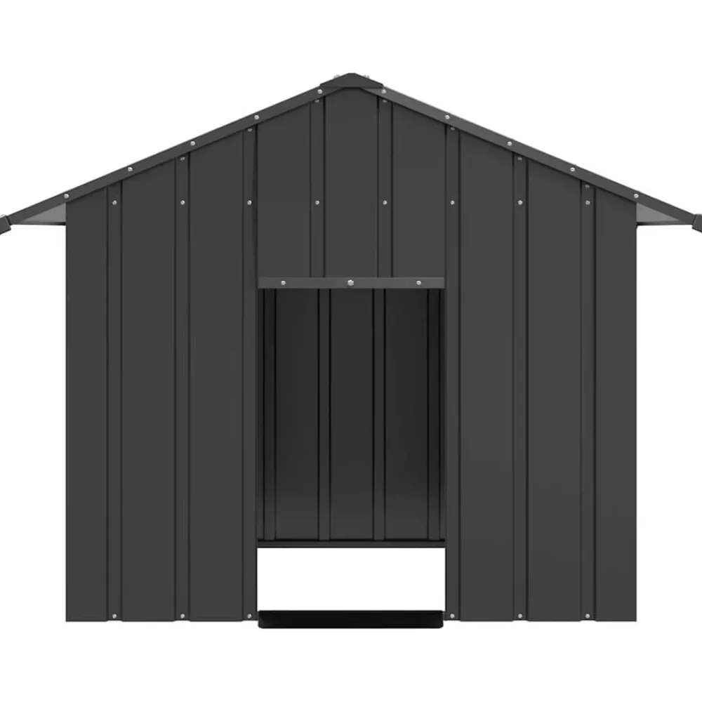 Huisdierbenodigdheden*vidaXL Hondenhok met dak 131x101x102 cm gegalvaniseerd staal Antraciet