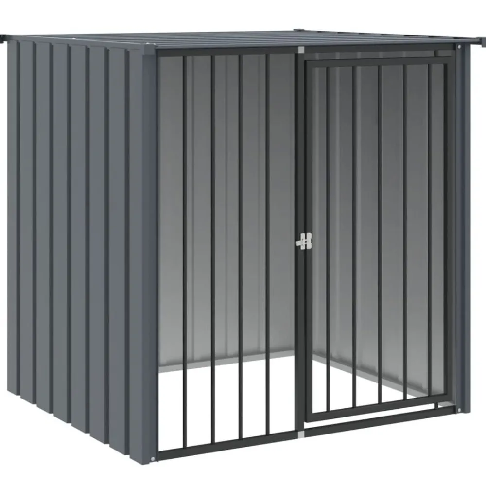 Huisdierbenodigdheden*vidaXL Hondenhok met dak 110x103x109 cm gegalvaniseerd staal zwart