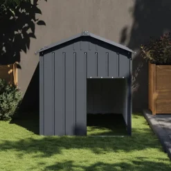 Hondenhok met dak 117x153x123 cm gegalvaniseerd staal antraciet>vidaXL Clearance
