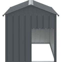 Hondenhok met dak 117x153x123 cm gegalvaniseerd staal antraciet><noscript><img width=
