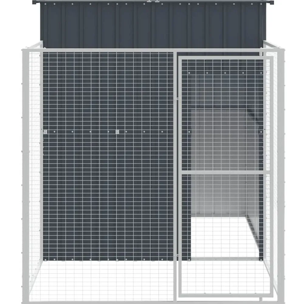 Huisdierbenodigdheden*vidaXL Hondenhok met ren 165x251x181 cm gegalvaniseerd staal Antraciet