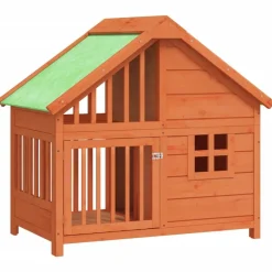 Huisdierbenodigdheden*vidaXL Hondenhok 96x60,5x87 cm massief grenenhout Bruin