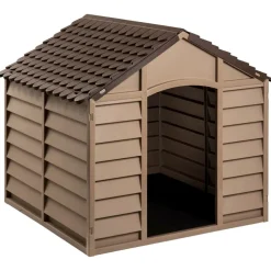 Hondenhok 86x84x82 cm polypropeen bruin>vidaXL Online