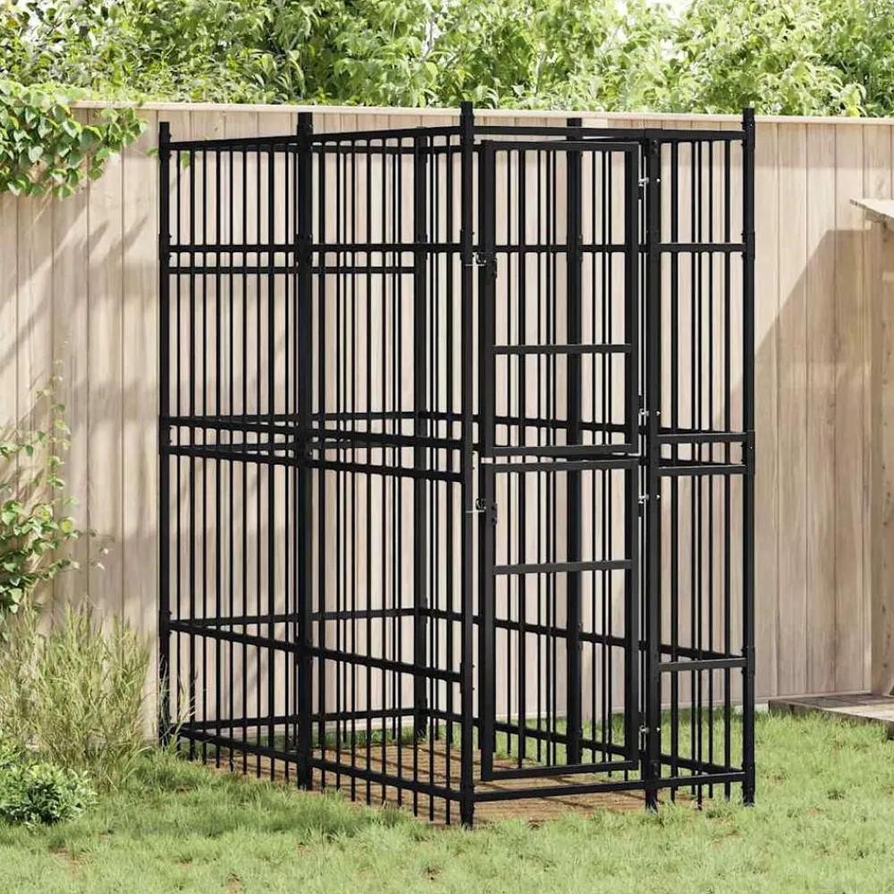 Huisdierbenodigdheden*vidaXL Hondenkennel 1,84 m² staal