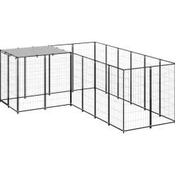 Hondenkennel 4,84 m² staal>vidaXL Sale
