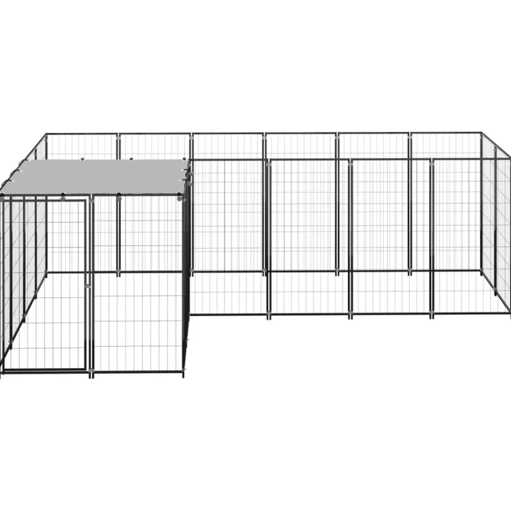 Hondenkennel 4,84 m² staal>vidaXL Sale