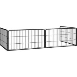 Hondenkennel 4 panelen 100x50 cm gepoedercoat staal zwart><noscript><img width=