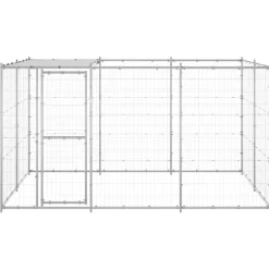 Hondenkennel met dak 7,26 m² gegalvaniseerd staal><noscript><img width=