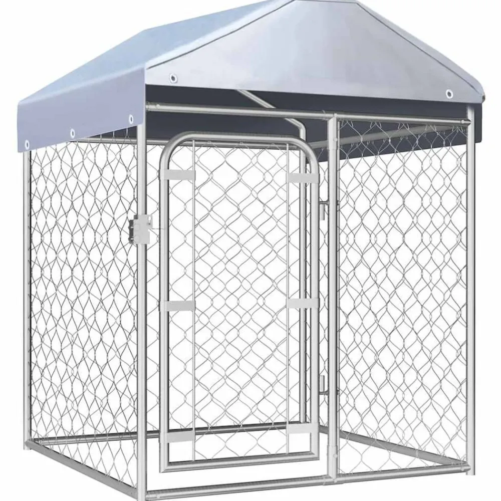 Huisdierbenodigdheden*vidaXL Hondenkennel voor buiten met dak 100x100x125 cm