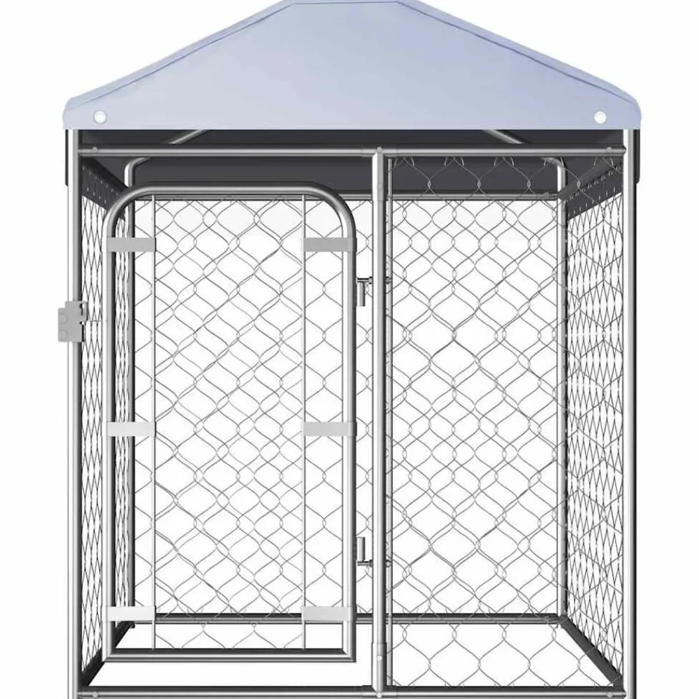 Huisdierbenodigdheden*vidaXL Hondenkennel voor buiten met dak 100x100x125 cm