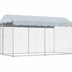 Huisdierbenodigdheden*vidaXL Hondenkennel voor buiten met dak 382x192x225 m