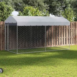 Huisdierbenodigdheden*vidaXL Hondenkennel voor buiten met dak 382x192x225 m