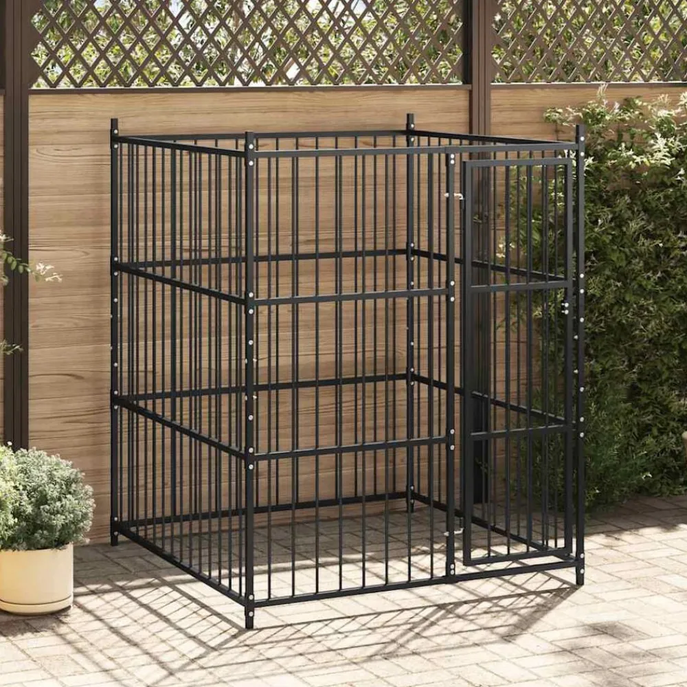Huisdierbenodigdheden*vidaXL Hondenkennel voor buiten 150x150x185 cm