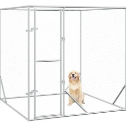 Huisdierbenodigdheden*vidaXL Hondenkennel voor buiten 2x2x2 m gegalvaniseerd staal zilver