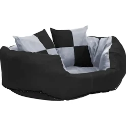 Huisdierbenodigdheden*vidaXL Hondenkussen omkeerbaar en wasbaar 65x50x20 cm Grijs en zwart