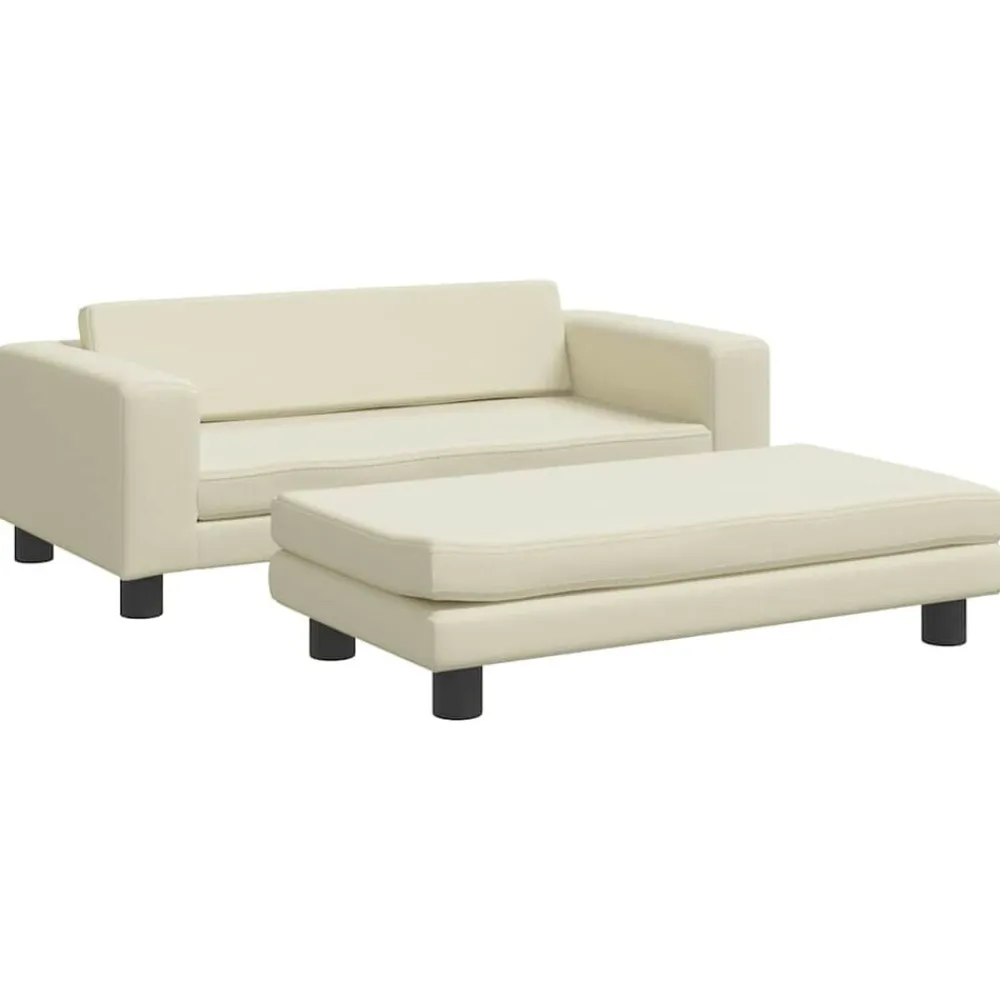 Huisdierbenodigdheden*vidaXL Hondenmand met verlengstuk 100x50x30 cm kunstleer crèmekleurig Crème