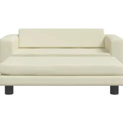 Huisdierbenodigdheden*vidaXL Hondenmand met verlengstuk 100x50x30 cm kunstleer crèmekleurig Crème
