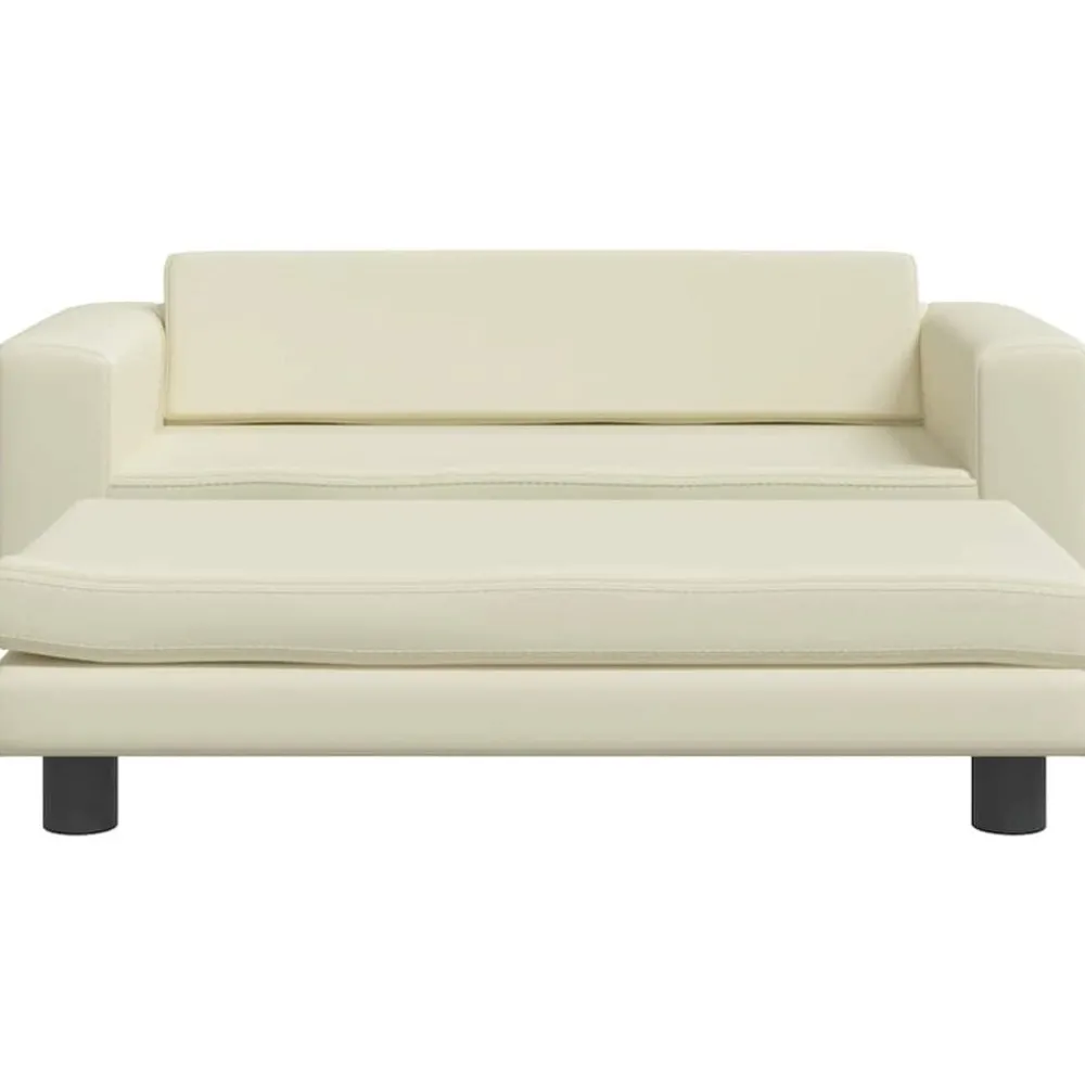 Huisdierbenodigdheden*vidaXL Hondenmand met verlengstuk 100x50x30 cm kunstleer crèmekleurig Crème