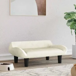 Hondenmand 70x40x24 cm fluweel crèmekleurig>vidaXL New
