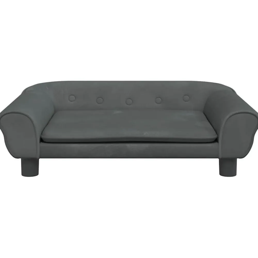 Huisdierbenodigdheden*vidaXL Hondenmand 70x48x22 cm fluweel Donkergrijs