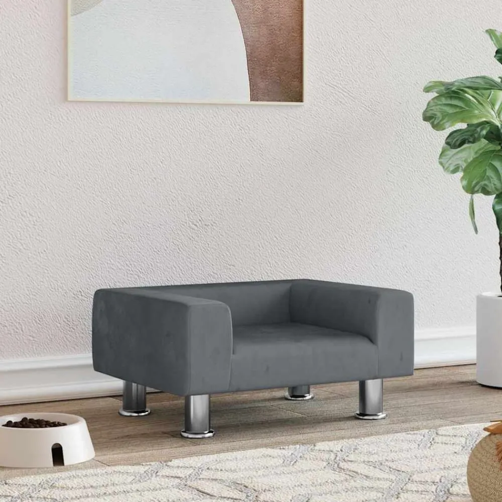 Huisdierbenodigdheden*vidaXL Hondenmand 50x40x26,5 cm fluweel Donkergrijs