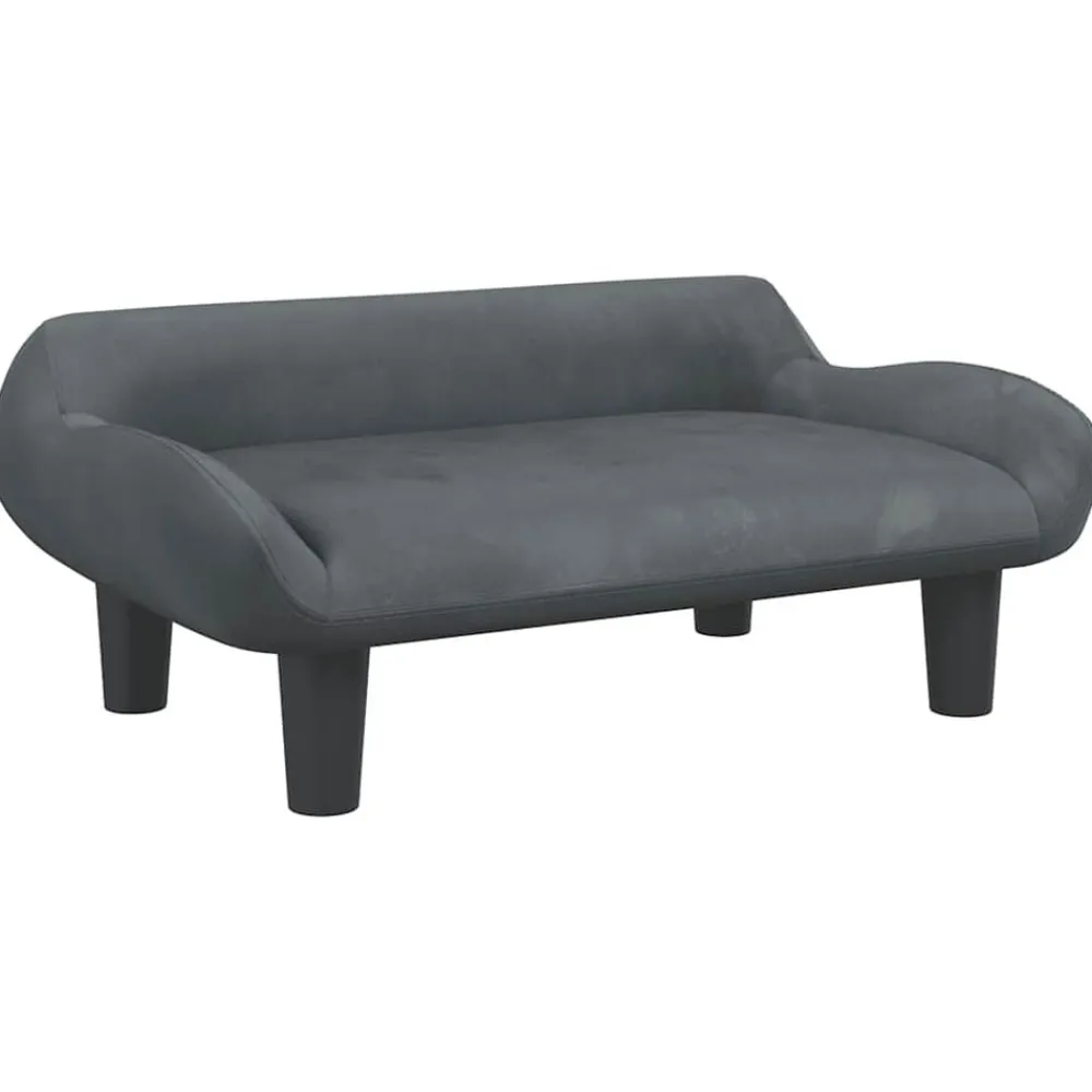 Huisdierbenodigdheden*vidaXL Hondenmand 70x40x24 cm fluweel Donkergrijs