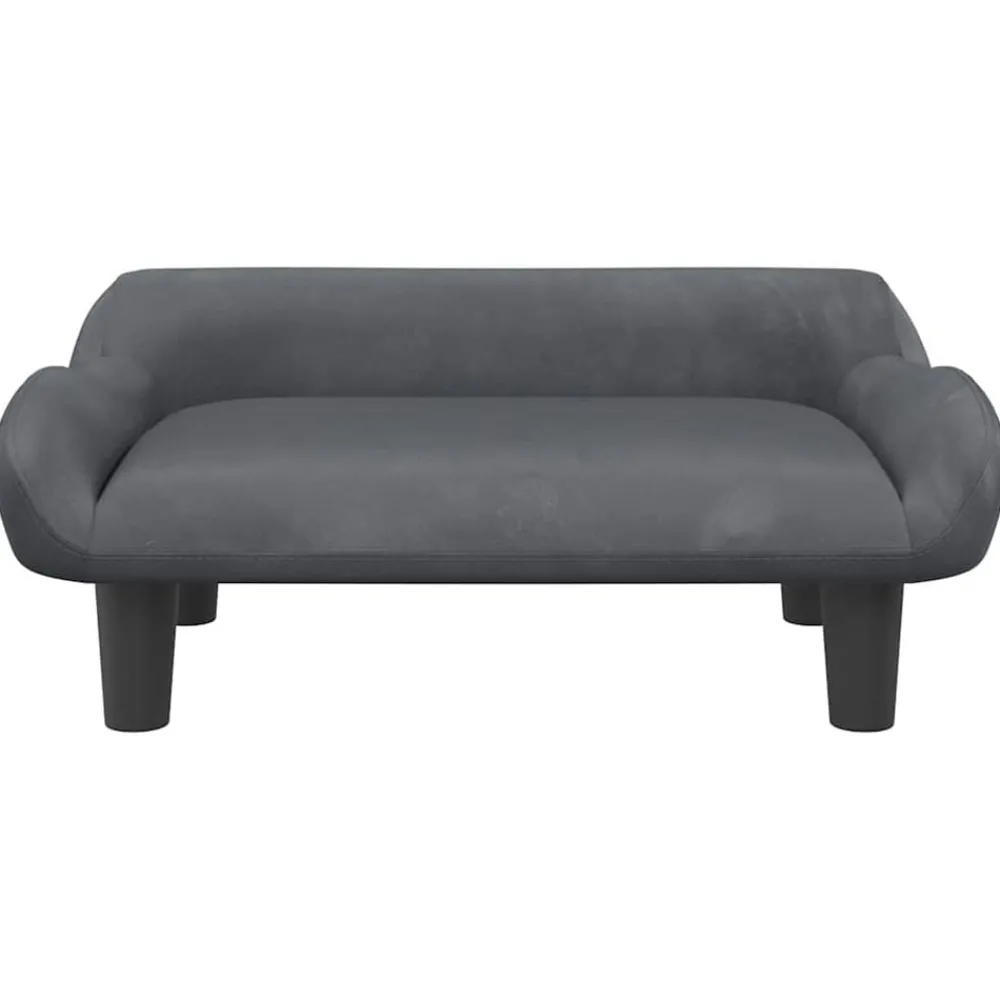 Huisdierbenodigdheden*vidaXL Hondenmand 70x40x24 cm fluweel Donkergrijs