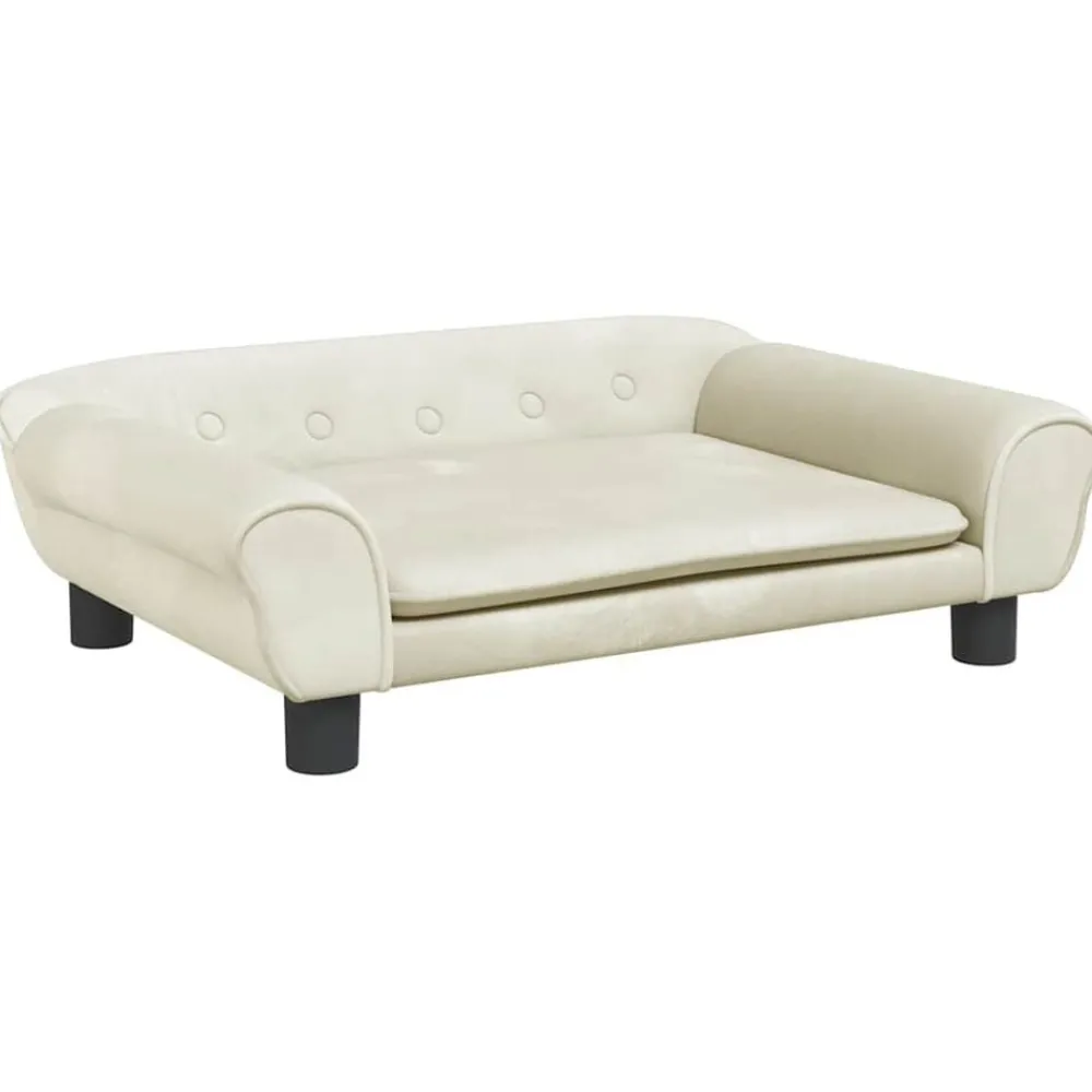 Huisdierbenodigdheden*vidaXL Hondenmand 70x48x22 cm fluweel crèmekleurig Crème