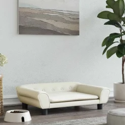Huisdierbenodigdheden*vidaXL Hondenmand 70x48x22 cm fluweel crèmekleurig Cr&egrave;me