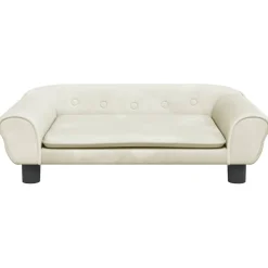 Huisdierbenodigdheden*vidaXL Hondenmand 70x48x22 cm fluweel crèmekleurig Crème