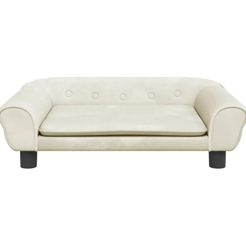 Huisdierbenodigdheden*vidaXL Hondenmand 70x48x22 cm fluweel crèmekleurig Crème
