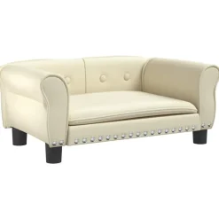 Huisdierbenodigdheden*vidaXL Hondenmand 70x45x30 cm kunstleer crèmekleurig Cr&egrave;me