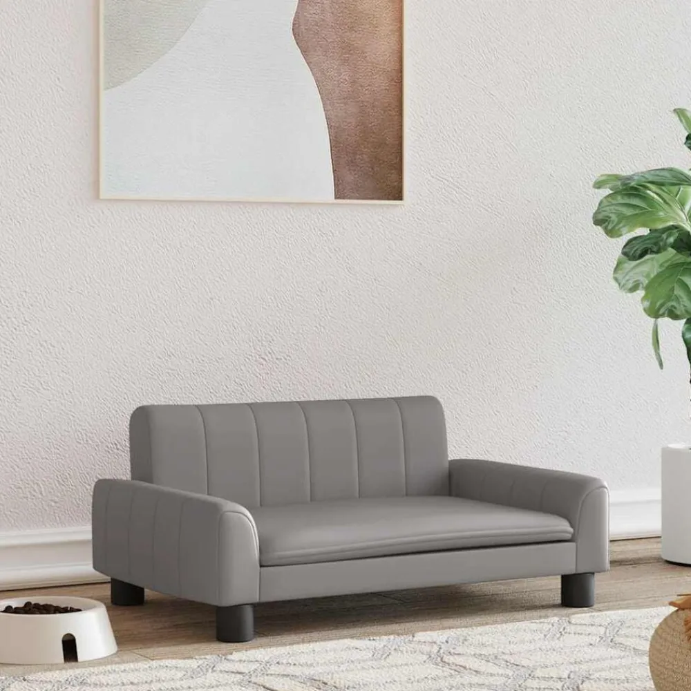 Huisdierbenodigdheden*vidaXL Hondenmand 70x45x30 cm kunstleer Grijs