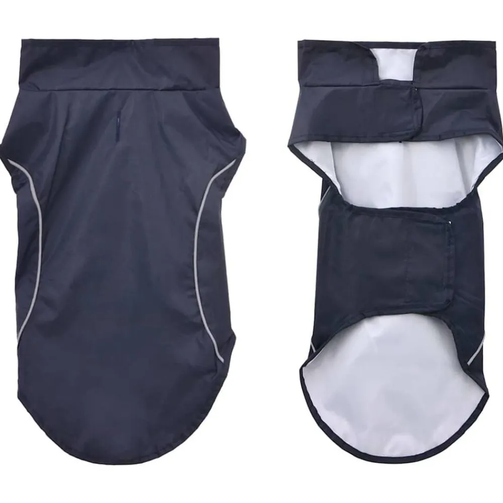 Huisdierbenodigdheden*vidaXL Hondenregenjas met reflecterende strips polyester blauw XXS Marineblauw