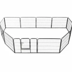 Hondenren met 12 panelen 80x60 cm staal zwart><noscript><img width=