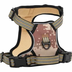 Huisdierbenodigdheden*vidaXL Hondentuigje met riem en halsband verstelbaar S camouflagebruin camouflage bruin