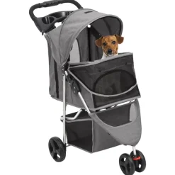 Huisdierbenodigdheden*vidaXL Hondenwagen inklapbaar 80x46x98 cm oxford stof Grijs
