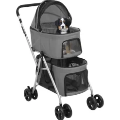 Hondenwagen 2-laags inklapbaar 83x48x97 cm oxford stof>vidaXL Best