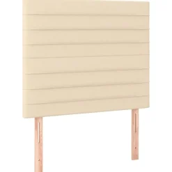 Bedden & Accessoires*vidaXL Hoofdbord crème 80x5x118/128 cm stof Crème