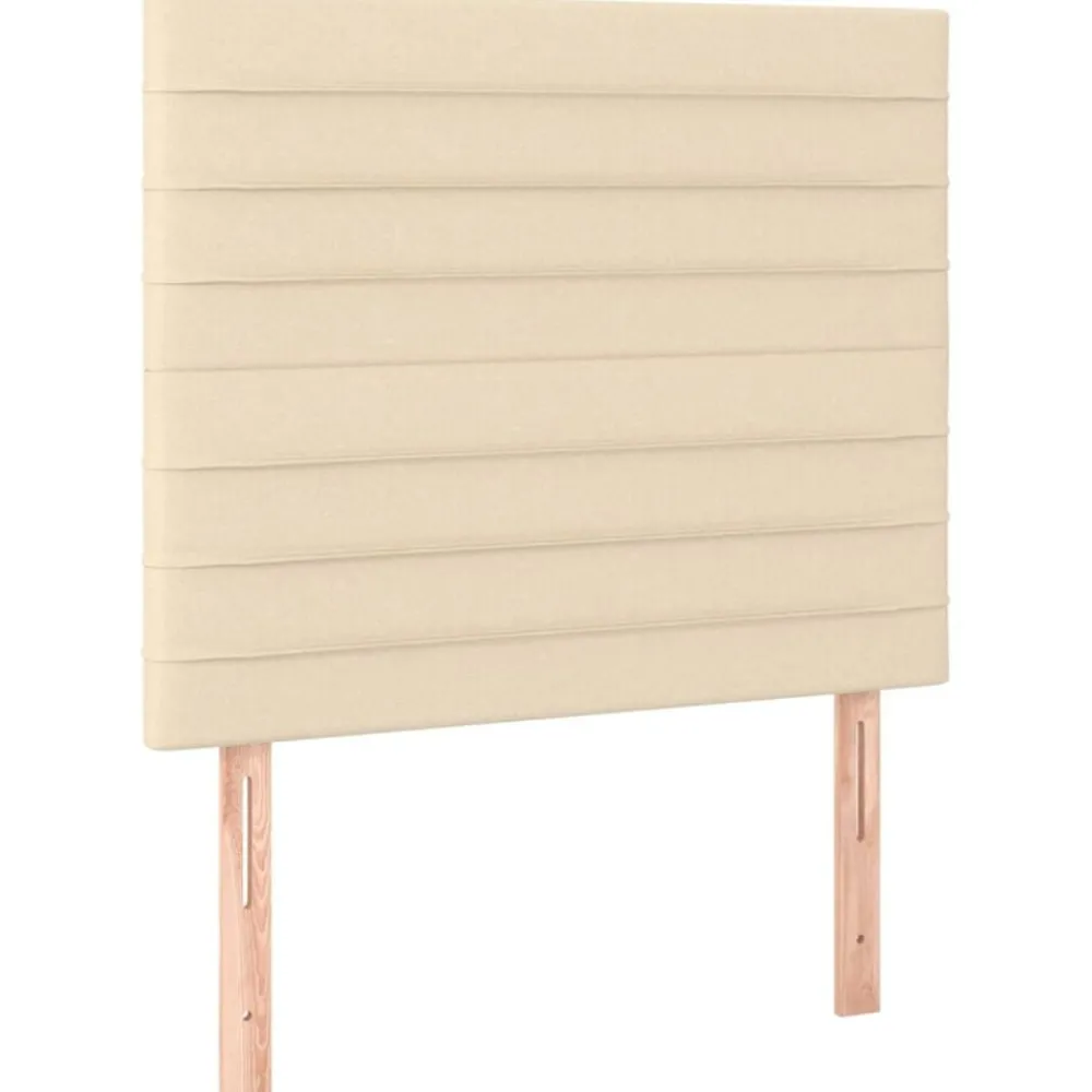 Bedden & Accessoires*vidaXL Hoofdbord crème 80x5x118/128 cm stof Crème
