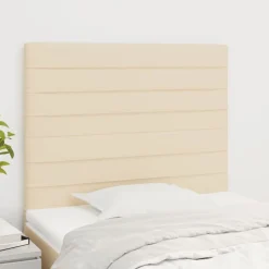 Bedden & Accessoires*vidaXL Hoofdbord crème 80x5x118/128 cm stof Cr&egrave;me