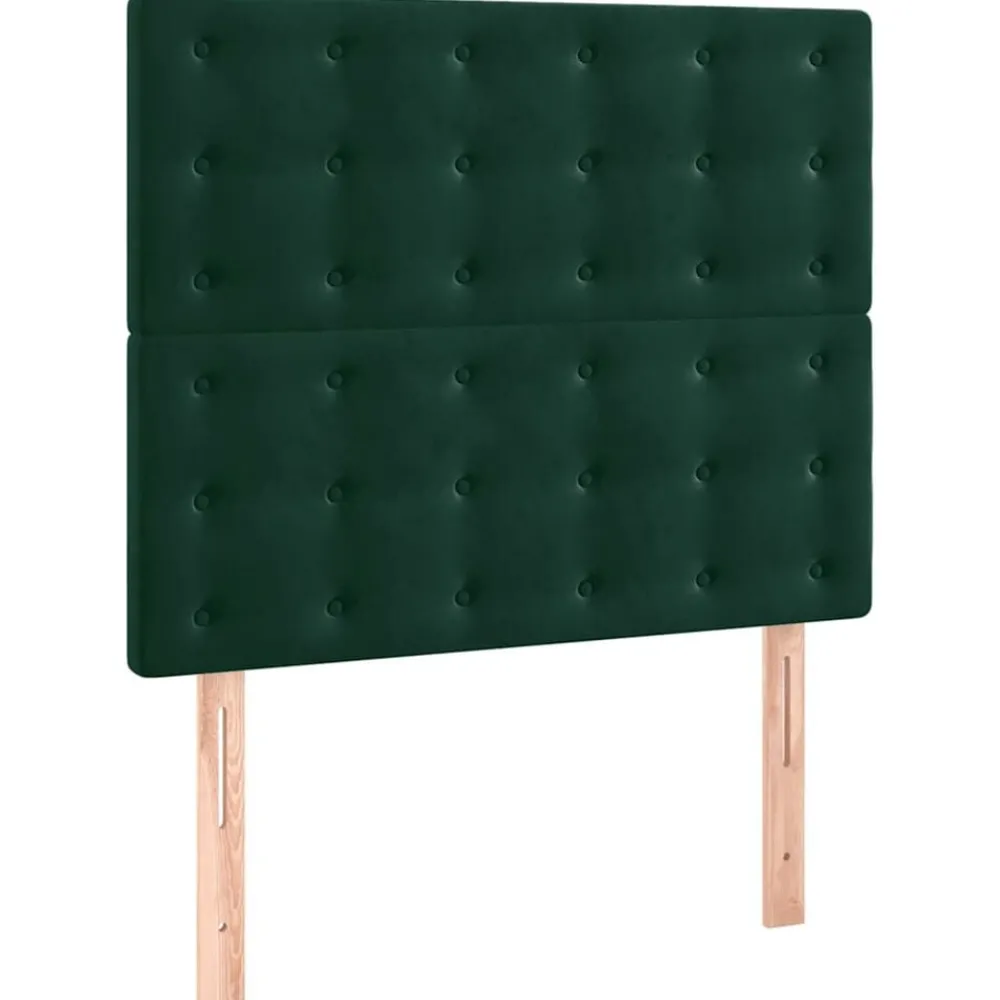 Bedden & Accessoires*vidaXL Hoofdbord 80x5x118/128 cm fluweel Donkergroen
